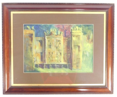 Celia Slack (20th/21stC). Hardwick Hall, acrylic, 35cm x 54cm, label for William Memorial Art Competition 2012, framed and glazed. - 2