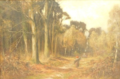 Henry Hadfield Cubley (1858-1934). In the woods, Dorrington, oil on canvas, 50cm x 75cm.