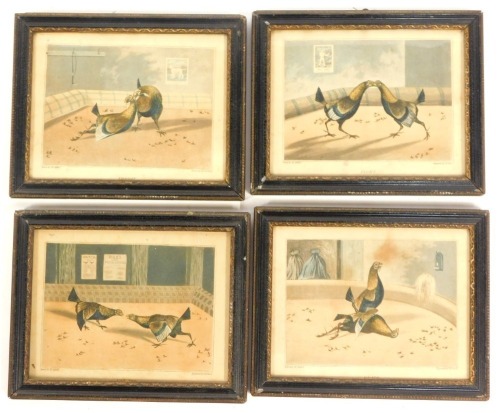 A set of four Alken prints, Fight, Throat, Set To, and Death, engraved by C R Stock, 15cm x 20cm, framed and glazed. (4)