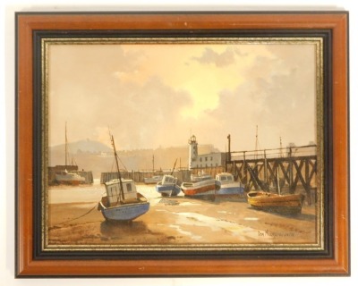 Don Micklethwaite (20thC School). Scarborough Harbour scene, oil on board, signed, 30cm x 40cm. - 3