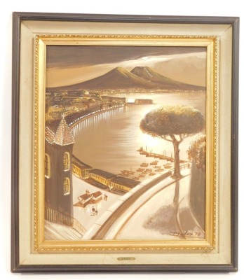 Dalex (20thC School). Continental harbour scene with trees, signed and dated 78, mounted and framed, 61cm x 50cm. - 2