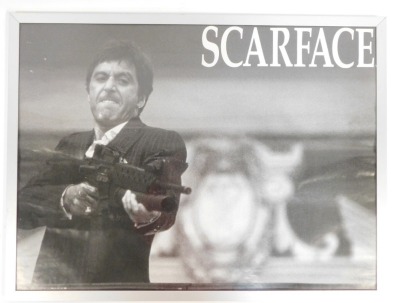 A Scarface framed black and white poster, 57cm x 76cm Framed and glazed. - 2