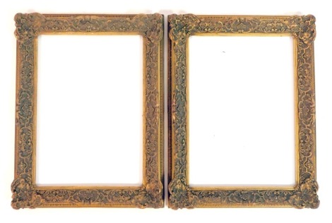 Two 20thC gilt rococo style picture frames, 44cm x 32cm, picture size 24cm x 34cm. (2)