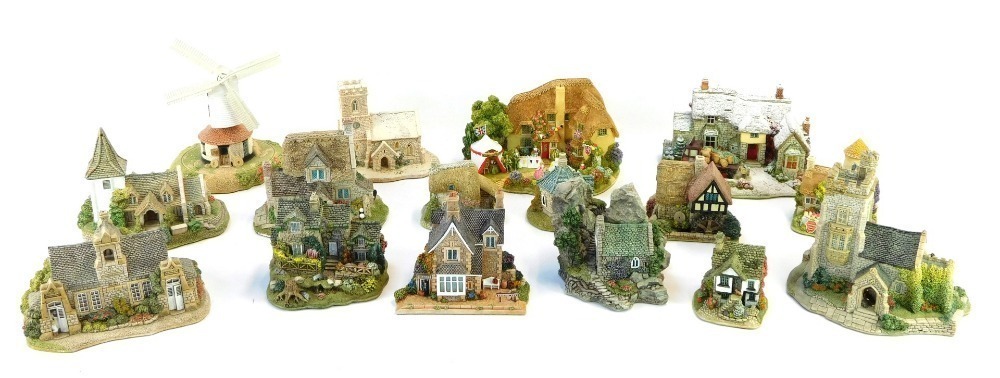 A collection of Lilliput Lane Cottages, comprising Village School