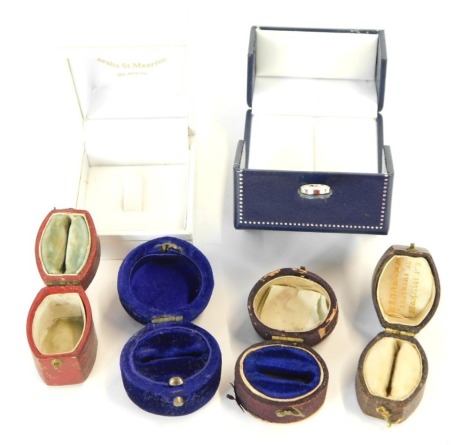 Six antique empty ring boxes.