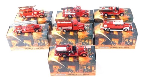 Matchbox Models of Yesteryear, Fire Engine Series, boxed editions. (9)