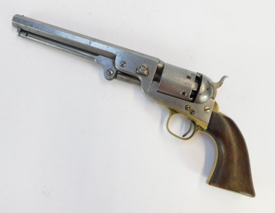 A 19thC Colt's patent No. 116545 Navy revolver, the 18cm barrel stamped ADDRESS CO. SAMl. COLT NEW-YORK USA, 34cm long. - 2