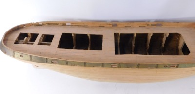 A matchstick boat, with moulded base and brass edge,18cm high, 83cm wide. - 2