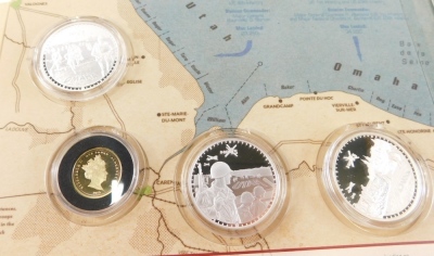 A 75th Anniversary 1944-2019 coin set, to include the D-Day 75th anniversary gold coin for Operation Overlord, various other silver coins in card packaging. (a quantity) - 2