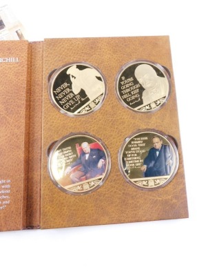 A Windsor Mint Winston Churchill collection gold plated coin set, in outer packaging. - 2