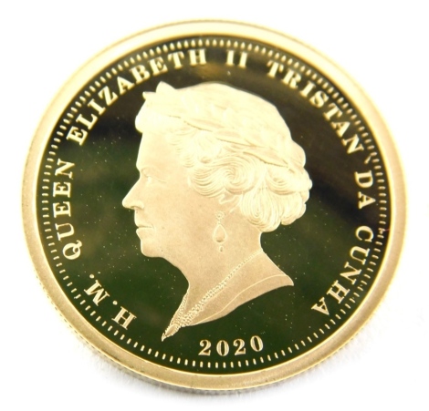 A 2020 Harrington & Byrne half laurel gold proof coin, 4g, in outer case and box.