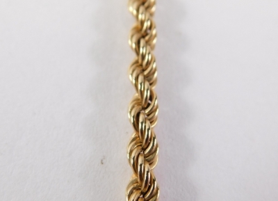 A 9ct gold rope twist neck chain, 63cm long, 7.6g. - 3