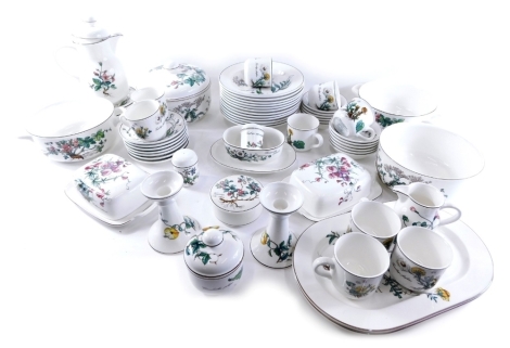 A Villeroy & Boch Botanica pattern part dinner and tea service, decorated with floral specimens, to include tureens, meat dishes, plates, cups, saucers, etc.