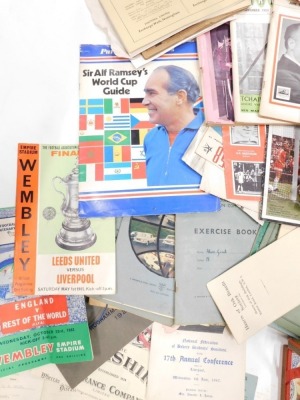 A quantity of ephemera, to include cigarette cards, photographs, football programmes, to include FA Cup Final Leeds United vs Liverpool 1965, a photographic postcard of Derry Thomson, a boxer, etc. - 3