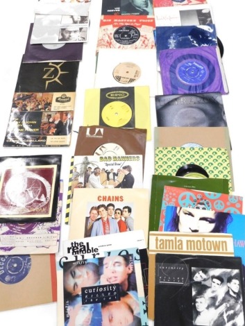 Various records 45rpm popular and modern music, Bad Manners Special Brew, various others similar Tom Jones - Green Green Grass of Home, other popular music, some in outer sleeves, The Eddy Duchin Story, Hugh Nicholson, etc. (a large quantity)