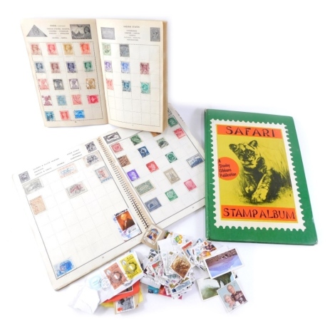 Various stamps, a Special Agent album, various others, Safari album, etc., containing various Hawaiian islands, early 20thC China, other world used, accumulations of loose, a Solomon islands stamp album containing a quantity of world used Ghana, Germany,