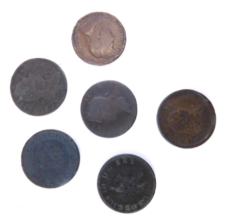 Various George III Irish coins, 1775 halfpenny, 1805 (2), 1823 half penny, etc. (a quantity)