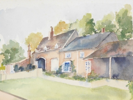 20thC School. Cottage on a summer's day, watercolour, unsigned, 19cm x 29cm, M. A. Smith, Otters, watercolour, various other watercolours, pastel cottage, oil on board, printed map, watercolours, Hester engraving, oils on canvas, pictures, prints, frames