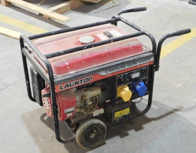 A Launtop gasoline generator, 50 hertz. VAT is also payable on the hammer price of this lot.