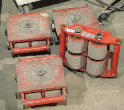 A set of four four wheel cargo trolleys, model CTA-4, each with a capacity of six ton. VAT is also payable on the hammer price of this lot.