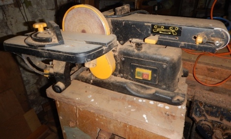 A electric belt sander.