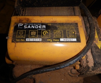 A electric belt sander. - 2