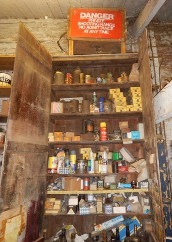 Contents of cupboard, to include fittings, screws, nails, staples, etc. (6 shelves)