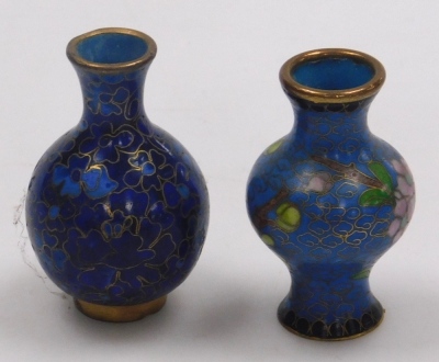 A group of Chinese cloisonne, to include miniature baluster vases, egg cup, lidded trinket boxes of cylindrical form, largest 6cm diameter, etc. - 13