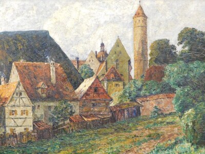 Hugo Kreyssig (1873-1939). Munchen after Stadtvieztep, Bavaria, oil on canvas, attribution verso, 59cm x 79cm.