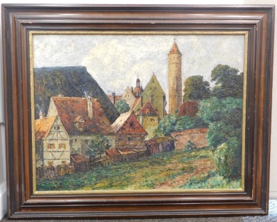 Hugo Kreyssig (1873-1939). Munchen after Stadtvieztep, Bavaria, oil on canvas, attribution verso, 59cm x 79cm. - 2