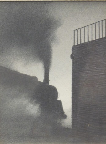 •Trevor Grimshaw (1947-2001). Train and bridge, pencil on paper, 16cm x 12cm.