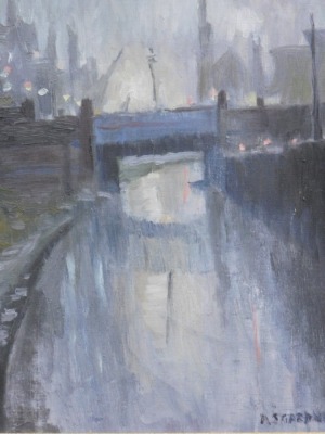 •Reg Gardner (b.1948). Ashton Canal No. 2, oil on canvas, signed, titled verso, 30cm x 24cm.