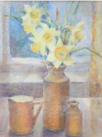 Amy Everitt (20thC). Pot of Gold, pastel, signed, Lincolnshire Artist's Society label verso, 30cm x 27cm.