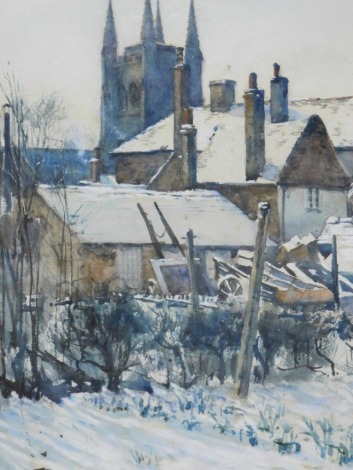 Fox (20thC). Winter landscape, partially signed and dated 88, watercolour, 32cm x 22cm.