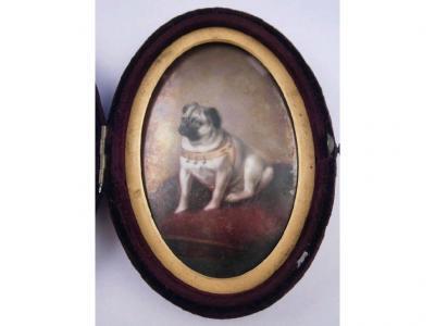 A late 19thC Berlin type oval porcelain plaque painted in the form of a