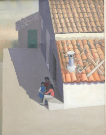 John Picking (b.1939). L'Ombra Della Casa 1974-5, oil on canvas, attributed verso, oil on canvas, signed and attributed verso, 50cm x 39cm.