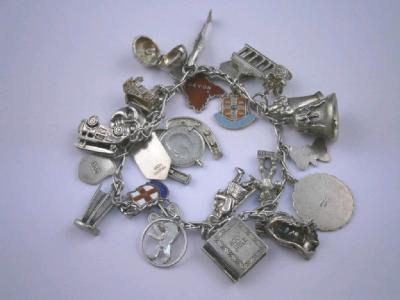 A silver charm bracelet