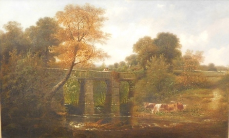 George Harvey (19thC). On the Wye, oil on canvas, signed, titled and dated 1906, 78cm x 126cm.