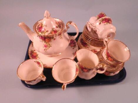 A Royal Albert Old Country Roses pattern part tea service<br