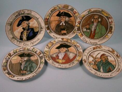 A set of six Royal Doulton series ware plates entitled The Parson