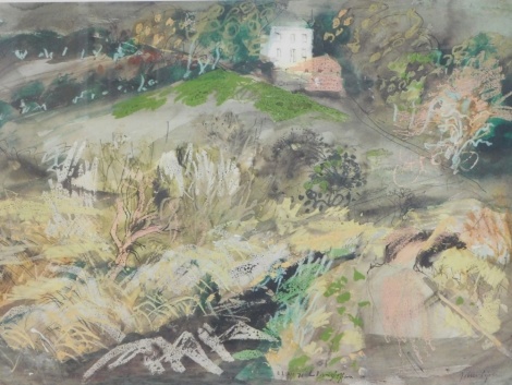 John Piper (1903-1992). Llangloffan, artist signed print, watermarked A.L.H., 39cm x 61cm.