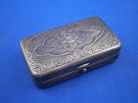 A 19thC-early 20thC white metal snuff box