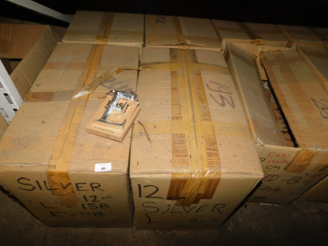 A group of silver coloured carved wooden letters, to include L, E, each 12cm high. (6 boxes) Note: VAT is payable on the hammer price of this lot at 20%.