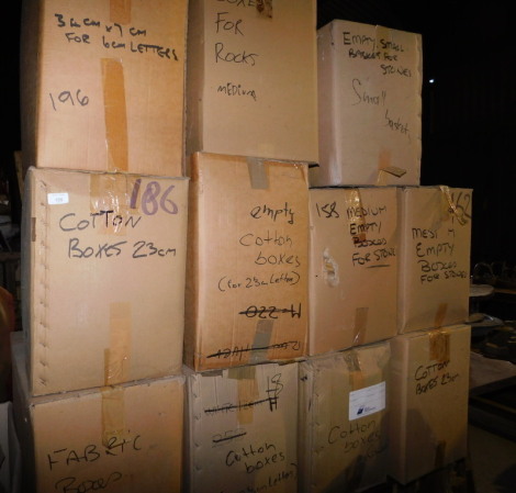 Various storage boxes, cotton boxes, etc. (11 boxes) Note: VAT is payable on the hammer price of this lot at 20%.