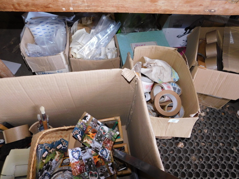 Various packing materials, to include tape, plastic wallets, etc. Note VAT is payable on the