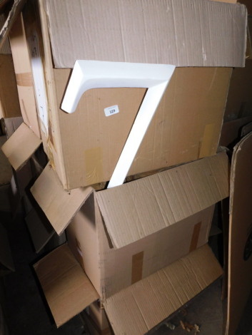 A group of white painted carved wooden numbers, to include 6, 7, 5, etc., each 43cm high. (6 boxes) Note: VAT is payable on the hammer price of this lot at 20%.