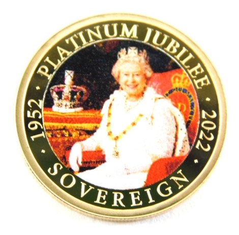 A Queen Elizabeth II Platinum Jubilee gold proof photographic sovereign, 8g, in outer case with box.