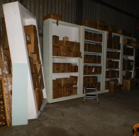 A run of six white painted large oversized open bookcases. Note: VAT is payable on the hammer price of this lot at 20%.