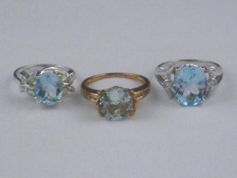 Three stone set rings