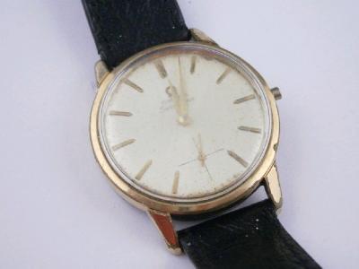 A gent's Omega Seamaster wrist watch in a gold plated case with